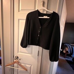 Black Button-Up Cardigan